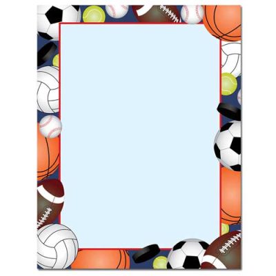Team Sports Balls Border Paper - Your Paper Stop